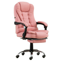 Chaise de bureau ergonomique à dossier haut confortable en cuir PU avec massage et repose-pieds