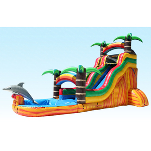 Commercial Blow up Waterslide Custom Tropical <b>Inflatable</b> <b>Water</b> <b>Slide</b> Backyard With Pool Commercial <b>Inflatable</b> <b>Water</b> <b>Slide</b> Commer - Product Image 4