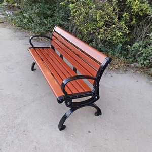ม้านั่งสำหรับลานบ้าน 150x80 ซม. โครงเหล็กหล่อ ไม้พลาสติกคอมโพสิต เฟอร์นิเจอร์กลางแจ้ง ทนทาน ดีไซน์แบบดั้งเดิม - Product Image 2