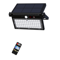 Lampe murale solaire pliable à LED, panneau solaire mono 2835 SMD, lampe LED extérieure étanche 6000K, lumière LED solaire avec télécommande