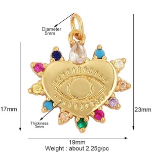 Colgantes de Moda con Forma de Corazón y Ojo Turco para Hacer Collares y Pulseras, Colgantes de Ojo que Todo lo Ve, Colgantes de Sol, Venta al por Mayor - Product Image 5