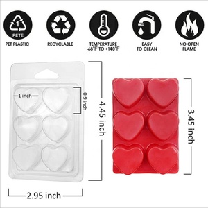 Wholesale Round Heart Cube Clamshell for Wax Melts Plastic Candle Clamshell Packaging Accept Customization