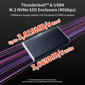 กล่องใส่ SSD M.2 NVMe อลูมิเนียม 40Gbps สำหรับโรงงาน (OEM) รองรับ Thunderbolt 5/4/3 และ USB4/3.2/3.1/3.0 รุ่น M/B+M Key M1/M2 Pro/Max - Product Image 4