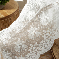 Chemin de table rectangulaire en dentelle de coton uni de style français, crocheté, pour décoration de mariage, personnalisable, pour usage domestique