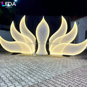 LEDA Panneau lavande décoration d'entrée de scène de mariage avec diodes électroluminescentes. Toile de fond de mariage à vendre - Product Image 4