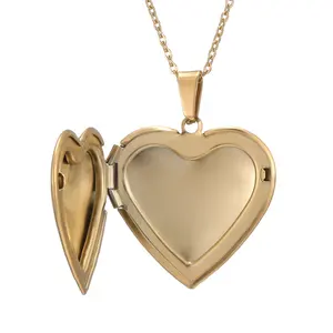 2023 cadeaux d'anniversaire de voile pour filles garçons amour coeur médaillon collier contient des photos médaillons polis coeur ouvert colliers