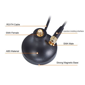 Base magnétique d'aspiration d'antenne de routeur <span class=keywords><strong>Wifi</strong></span> avec connecteur SMA de câble RG174 pour antenne de tige en caoutchouc - Product Image 2