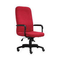 Chaise de bureau pivotante de direction au design moderne, roulettes, inclinable, tissu, hauteur réglable, vérin à gaz, base en nylon, fabriqué en Chine