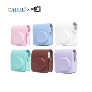 Sac pour appareil photo instantané en cuir <span class=keywords><strong>Instax</strong></span> Mini 13, fermeture magnétique, anti-poussière, bandoulière de voyage, sac à bandoulière en cuir pour appareil photo - Product Image 5