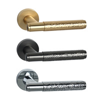 Poignées de porte en alliage de zinc, poignée de porte en bois, poignée à cylindre profil européen, plaques de quincaillerie symétriques pour serrure de porte