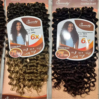 Lot de 6 mèches synthétiques de 30 pouces pour tissage, extensions de cheveux synthétiques au crochet, boucles GOGO simples