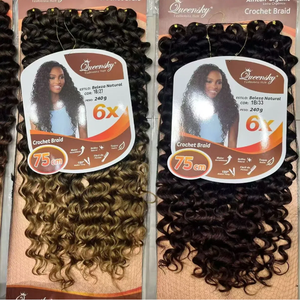 Extensiones de Cabello Sintético <span class=keywords><strong>GOGO</strong></span> de 30 Pulgadas, Paquetes de Cabello Sintético 6X para Tejer, Extensiones de Cabello de Fibra Sintética para Crochet, Rizado Individual - Product Image 5