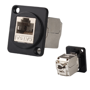 Module réseau de blindage de type D <span class=keywords><strong>RJ45</strong></span> 8P <span class=keywords><strong>CAT</strong></span> 5 CAT6 <span class=keywords><strong>7</strong></span> Module de panneau Connecteur de <span class=keywords><strong>prise</strong></span> réseau - Product Image 1
