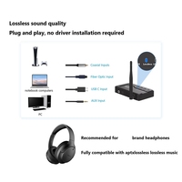 LE Audio Bluetooth 5.4 Audio-Sender für TV-Kopfhörer mit Aptx Verlustfreiem Auracast LC3 für Gaming, Fernsehen und Musikgenuss