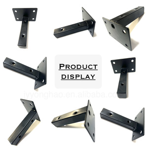 둥근 모서리가있는 헤비 듀티 선반 강한 용접 브래킷 벽걸이 형 지지대 | 내열 블랙 마감 - Product Image 2