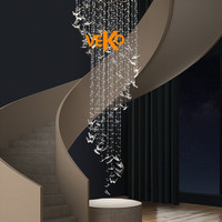 VEKO alibaba – lustre suspendu en cristal avec gouttes de pluie, grand lustre moderne en cristal ovale coloré