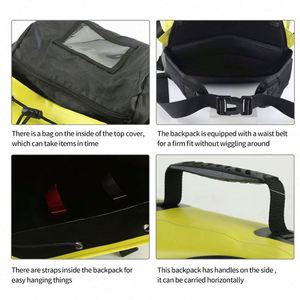 กระเป๋าเป้สะพายหลังกันน้ำพับได้มีกระเป๋าตาข่ายด้านข้างสำหรับจักรยานหรือ500D ปีนเขาความจุขนาดใหญ่ - Product Image 3