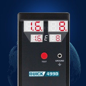 เครื่องวัดค่าความต้านทานไฟฟ้าแบบ LCD รุ่น Quick 499D อุปกรณ์ป้องกันไฟฟ้าสถิตในอุตสาหกรรม เครื่องทดสอบความต้านทานไฟฟ้าสถิต อุปกรณ์เชื่อมและบัดกรี - Product Image 3