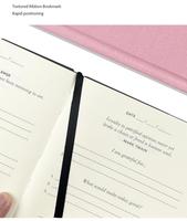 Journal de gratitude en tissu de lin personnalisé A5 Carnet de notes relié Affirmation de la pleine conscience Journal de gratitude inspirant