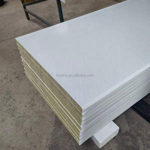 Fournisseurs de panneaux sandwich en laine de roche ignifuge à haute densité, panneau isolé pour l'isolation thermique des murs des entrepôts - Product Image 3