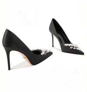 Scarpe con Tacco a Spillo Personalizzate dal Produttore, Nuovi Arrivi Primaverili, Eleganti e Versatili, Colore Grigio <span class=keywords><strong>Argento</strong></span>, Punta Affusolata, Modello Low Cut per Donne - Product Image 3