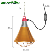 Lampe chauffante en aluminium GUANYIFARM pour volailles avec grille de protection et dissipateur thermique pour l'élevage de porcelets et de poussins