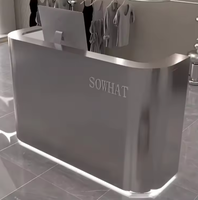 Comptoir de réception de luxe moderne en acier inoxydable pour hôtel, bureau, spa et salon de beauté