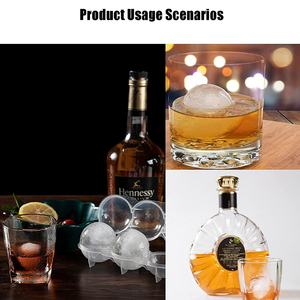 Khuôn Làm Đá Viên Trong Suốt Cao Cấp Khuôn Đá Viên Tròn 4 Lỗ Whiskey Khay Đá Chai - Product Image 4