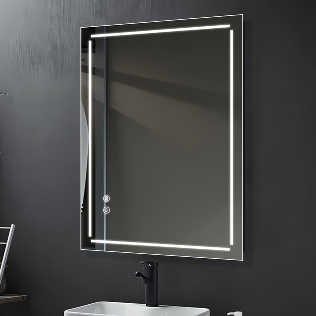 Minimalist Frameless LED Bathroom Mirror - Anti Fog Smart Mirror with Dimmable Lighting