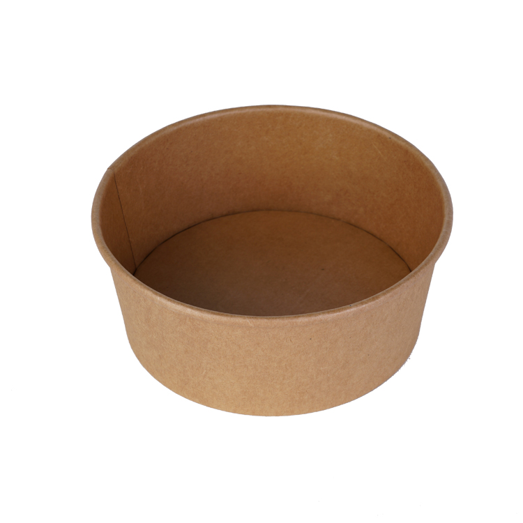 Eco-friendly disposable salad bowl kraft paper bowl for o<i></i>nce time disposable bowl for takeout
