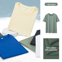 T-shirt basique vierge respirant 230g de première qualité, toucher frais, en Sorona, coupe droite, personnalisable avec logo imprimé