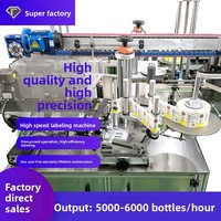 Machine d'étiquetage automatique double face adhésive pour bouteilles de boissons (emballage plastique) 220V 50/60HZ Garantie 1 an