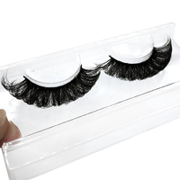 Fluffy d Curl Bande Russe Faux Cils Extension Vison 3d Volume Cils Vente En Gros Marque Privée Fluffy 18 mm Vison Fourrure Lash