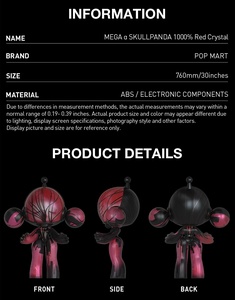 POPMART MEGA SKULLPANDA 1000% Cristal Rojo, Figuras de Acción Originales de Anime, Muñecos Coleccionables para el Hogar, Decoración, Cajas Misteriosas Sorpresa - Product Image 5