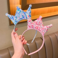 Serre-tête Couronne de Princesse pour Enfants, Vente Chaude en Gros, en Plastique avec Paillettes, Multicolore, pour Jeu de Rôle, Accessoire Cheveux Mignon pour Fête