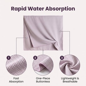 <span class=keywords><strong>Serviette</strong></span> de séchage pour <span class=keywords><strong>cheveux</strong></span> en <span class=keywords><strong>microfibre</strong></span> gaufrée Tavelya avec logo personnalisé, absorption rapide de l'eau, légère et respirante, pour femmes et spa - Product Image 2