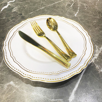 Assiettes à dessert en plastique personnalisées de 7/9/10 pouces, assiettes de présentation en plastique pour fêtes et mariages, vaisselle en plastique