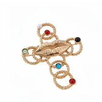 Broche Lèvres torsadées style européen-américain avec diamants croisés, personnalisée, audacieuse et créative, en alliage plaqué or, cadeau pour mariage et fête