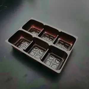 Contenedor de alimentos Mochi Rectangular con tapa, caja de plástico para galletas, pastel pequeño, se acepta bandeja desechable personalizada