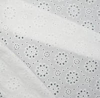 Tissu brodé 100% coton perforé ajouré, anti-statique et résistant à l'abrasion, personnalisable pour vêtements