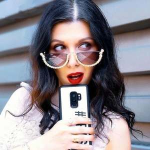 Lunettes de soleil œil de chat demi-cerclées pour femme, monture en cristal de luxe, ornées de strass et de diamants, collection 2021 - Product Image 3