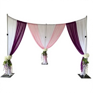 Adjustable Aluminum Pipe and Drape Wedding Backdrop Stand With Curtain for Wedding Party Event Decor - Product Image 1
