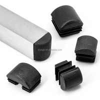 Noir carré en plastique obturant embout Tube tuyau insère ovale oblongue bouchon bonde pour Table chaise jambe couverture meubles pieds protecteur