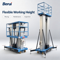 Plateforme de travail élévatrice de type mât en aluminium Berui SJYL0.15-16, 16 m, capacité de charge de 150 kg, entraînement hydraulique électrique 1,5 kW