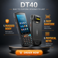 Komputer Mobile Enterprise DT40S, Terminal Genggam Barcode, PDA Tangguh Android 9/12 IP67, Pemindai Data Terminal 1D/2D, Layar 4 inci