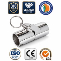 Raccord tubulaire articulé en acier inoxydable 316 pour cadre de bimini marin, 22 mm (7/8 pouce), avec goupille de verrouillage à dégagement rapide, accessoires de quincaillerie pour yachts et bateaux