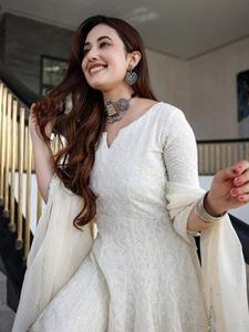 Tendance Meilleure Qualité Designer Collection Belle Chikankari Coton Blanc Anarkali Kurta avec Dupatta au Prix de Gros - Product Image 4