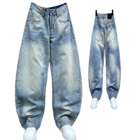 MC BUILD hommes 2025 printemps nouveau Style à la mode conception ample couteau de flexion pantalon américain haute rue Tube droit lavé jean