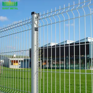 Katlanabilir bahçe çit viraj Pvc yeşil kaplı V kat 3D tel örgü çit