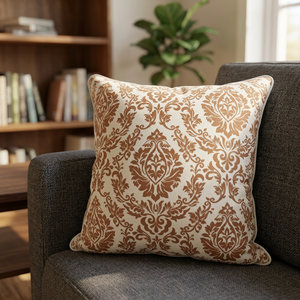 beautiful brown paisley design throw pillow cushion <b>cover</b> 100% cotton cushion <b>cover</b> elegant throw pillow cushions - Product Image 3